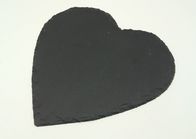 Placemats de piedra natural, pizarra negra platea forma del corazón con los cojines