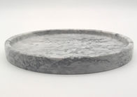 Bandeja de piedra superior de la porción, color circular de mármol del gris de la bandeja de la porción