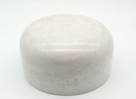 Decoración de mármol blanca redonda del regalo del artículos de cocina del cuenco para el exterior del tarro de la especia pulido