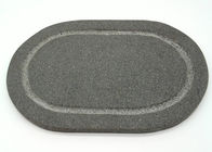 Placas de la parrilla de la piedra del filete del basalto, placas calientes de la parrilla de piedra oval para cocinar