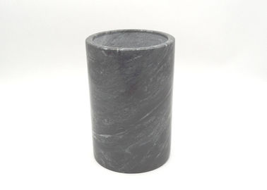 Cubo de mármol negro 7" del almacenaje del hielo del vino de los envases de mármol naturales del refrigerador